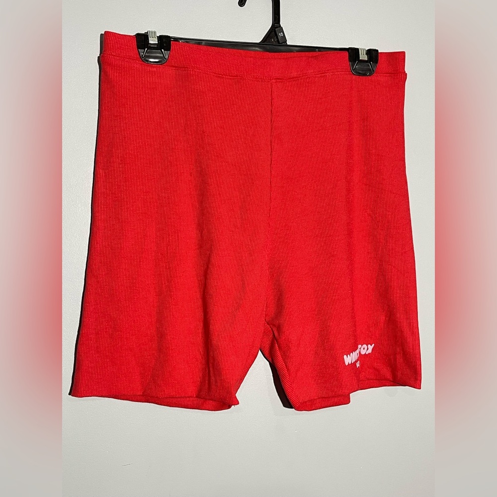 White fox Red Workout Shorts